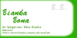 bianka bona business card