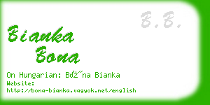 bianka bona business card